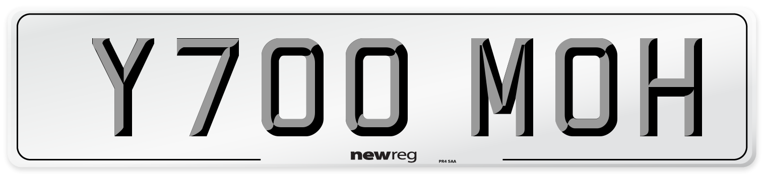 Y700 MOH Number Plate from New Reg